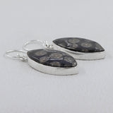 Black Coral Silver Earrings