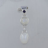 Rainbow Moonstone 925 Sterling Silver Pendant