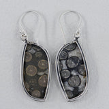 Black Coral Silver Earrings