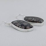 Black Coral Silver Earrings