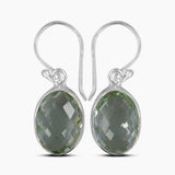 Green Amethyst Silver Earrings
