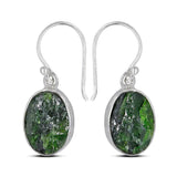 Chrome Diopside Silver Earrings