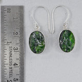 Chrome Diopside Silver Earrings