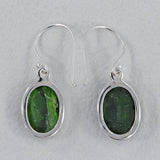 Chrome Diopside Silver Earrings