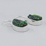 Chrome Diopside Silver Earrings