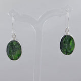 Chrome Diopside Silver Earrings