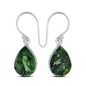 Chrome Diopside Silver Earrings
