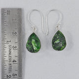 Chrome Diopside Silver Earrings