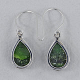 Chrome Diopside Silver Earrings