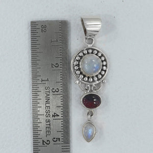 Rainbow Moonstone Silver Pendants