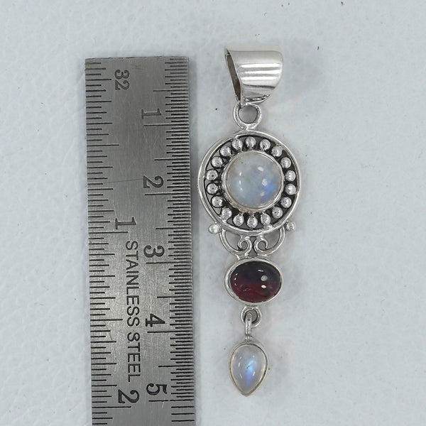 Rainbow Moonstone Silver Pendants