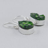 Chrome Diopside Silver Earrings