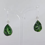 Chrome Diopside Silver Earrings