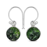 Chrome Diopside Silver Earrings