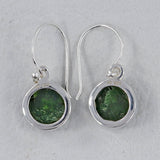 Chrome Diopside Silver Earrings