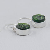 Chrome Diopside Silver Earrings