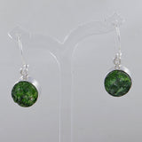 Chrome Diopside Silver Earrings