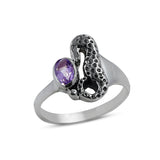 Rainbow Moonstone Sea Horse Designer Ring