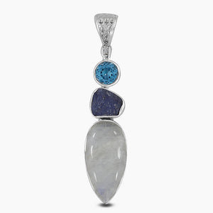 Rainbow Moonstone Silver Pendants