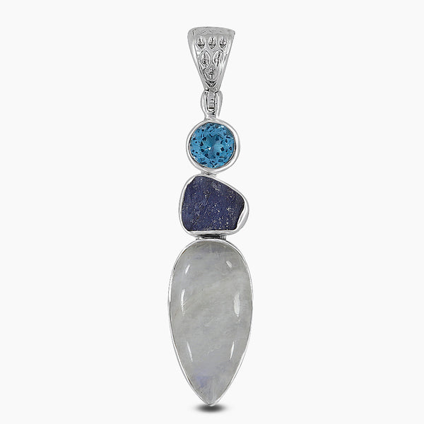 Rainbow Moonstone Silver Pendants