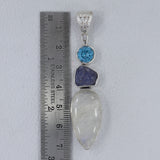 925 Sterling Silver Rainbow Moonstone Pendant