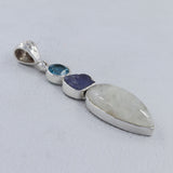 Rainbow Moonstone Silver Pendant