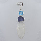 Rainbow Moonstone Silver Pendant