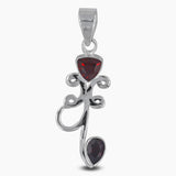 925 Sterling Silver Garnet Pendants