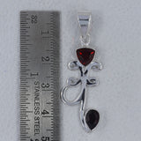 Natural Red Garnet 925 Sterling Silver Pendant