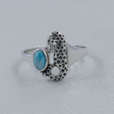 Rainbow Moonstone Sea Horse Designer Ring