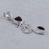 Natural Red Garnet 925 Sterling Silver Pendant