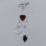 925 Sterling Silver Garnet Pendant