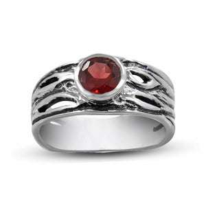 925 Sterling Silver Garnet Rings
