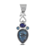 Labradorite, Iolite 925 Sterling Silver Pendant