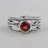 Garnet Silver Ring