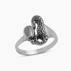 Rainbow Moonstone Sea Horse Designer Rings