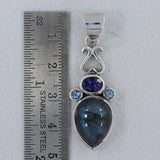 Labradorite, Iolite 925 Sterling Silver Pendant