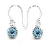 Blue Topaz  Silver Earrings