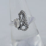 Rainbow Moonstone Sea Horse Designer Ring