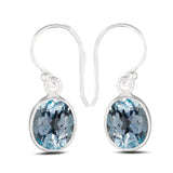 Blue Topaz  Silver Earrings