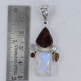 Rainbow Moonstone & Multi Tourmaline Pendant