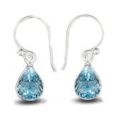 Blue Topaz  Silver Earrings