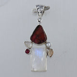 Rainbow Moonstone & Multi Tourmaline Pendant