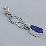 925 Sterling Silver Rough Tanzanite Pendant