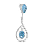 925 Sterling Silver Blue Topaz Pendant