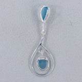 925 Sterling Silver Blue Topaz Pendant