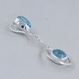 925 Sterling Silver Blue Topaz Pendant