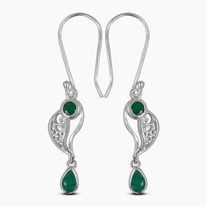 Emerald Sterling Silver Earrings
