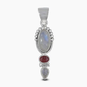 Rainbow Moonstone Silver Pendants