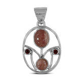 Pink Rhodochrosite 925 Silver Pendant